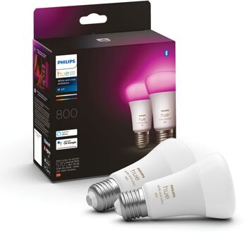 Philips Hue Ledspot Wit En Gekleurd Licht E27 6,5w 2 Stuks