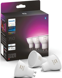 Philips HUE Lichtbron GU10 400 Lumen White and Color Ambiance 3 pack