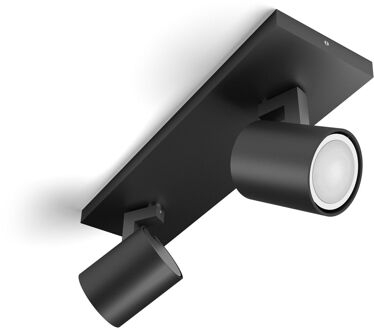 Philips Hue Opbouwspot Runner Zwart 2x5w Met Hue Dimmer Switch