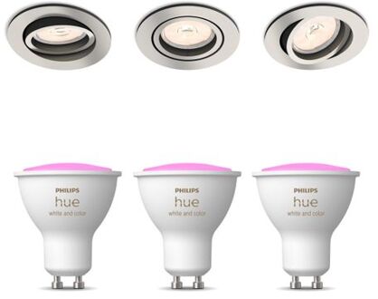Philips Hue Philips Donegal Inbouwspots Met White & Color Ambiance - Nikkel