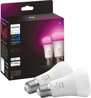 Philips Hue STANDAARDLAMP A60 E27 2-pack WIT EN GEKLEURD LICHT