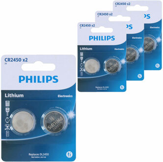 Philips knoopcel batterijen CR2450 - 10x stuks
