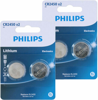 Philips knoopcel batterijen CR2450 - 4x stuks