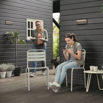 Philips LED buiten wandlamp Bustan 2-pack, 2.700K antraciet, wit