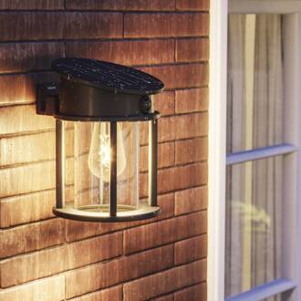 Philips LED buiten wandlamp Geri UE Sensor, rond, IP44 zwart, helder