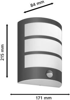 Philips LED buiten wandlamp Python UE, antraciet, sensor