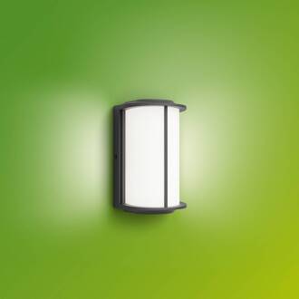 Philips LED buiten wandlamp Reese UE, antraciet, aluminium, IP44 antraciet, wit