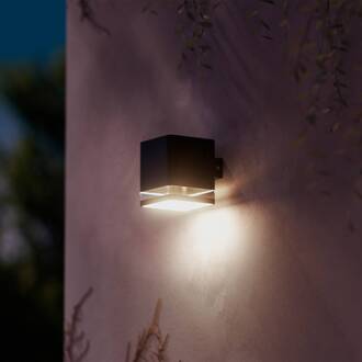 Philips LED buiten wandlamp Virona, zwart, IP44