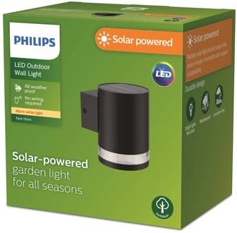 Philips LED buitenwandlamp op zonne-energie Fyce zwart
