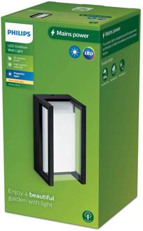 Philips LED buitenwandlamp Pyrona zwart