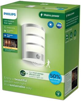 Philips LED buitenwandlamp Python UE, grijs, sensor