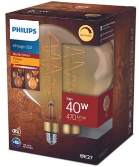 Philips LED Deco filament globe lamp dimbaar - E27 7W 470lm 1800K 230V