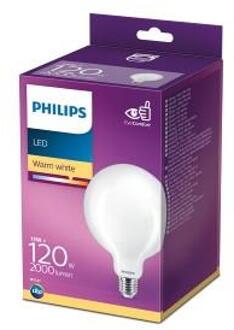 Philips LED Globe G120 E27 13-120W 2700K filament mat blister - 5103284