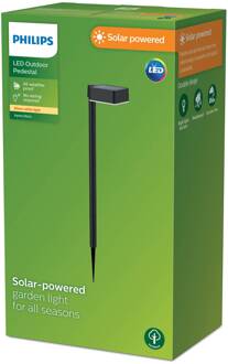 Philips LED grondspies lamp Vynce, kop 10,5 x 10,5 cm zwart