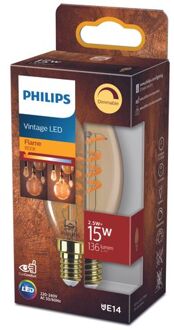 Philips LED kaars E14 3,5-15W 2000K filament gold dimbaar blister - 5100305