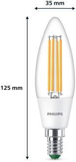 Philips LED kaarslamp E14 2,3W 485lm helder 3.000K