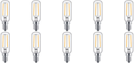 Philips LED Lamp 10 Pack - CorePro Tube Filament 827 T25L - E14 Fitting - 2.1W - Warm Wit 2700K Vervangt 25W