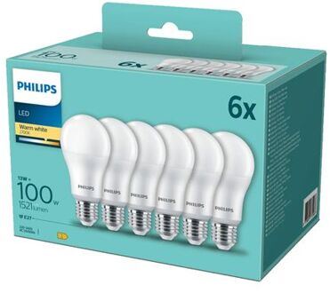 Philips Led Lamp A60 E27 13w 2700k 1521lm 230v - 6-pack - Warm Wit