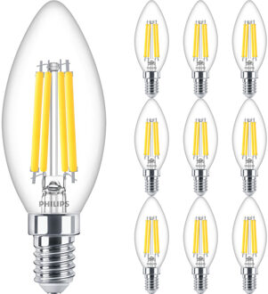 Philips LED Lamp E14 10 Pack - MASTER Value LEDcandle E14 Filament Helder 3.4W 470lm - 927 Zeer Warm Wit 2700K - Beste