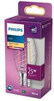 Philips Led Lamp E14 2W Kaars Gedraaid