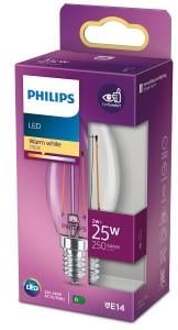 Philips LED Lamp E14 2W Kaars