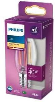 Philips LED Lamp E14 4,3W Kaars Helder