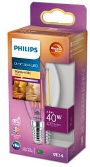 Philips Led Lamp E14 4,5w - Kaars Dimbaar
