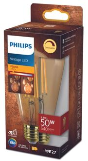 Philips LED Lamp Edison Vintage Filament E27 - 50W Helder Amber - Compatibel met dimmer - Glas