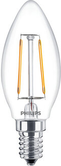 Philips LED Lamp Filament - Classic LEDCandle 827 B35 CL - E14 Fitting - 2W - Warm Wit 2700K Vervangt 25W