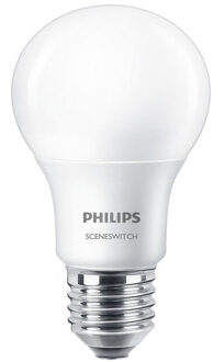 Philips LED Lamp - SceneSwitch 827 A60 - E27 Fitting - Dimbaar - 1.6W-7.5W - Warm Wit 2200K-2700K Vervangt 16W-60W