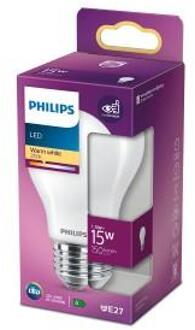 Philips LED (monochrome) EEC A++ (A++ - E) E27 Arbitrary 1.5 W = 15 W Warm white (Ø x L) 6 cm x 10.4 cm 1 pc(s)