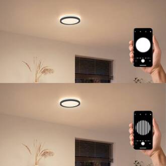 Philips LED plafondlamp Aio RD zwart 2-pack 30 cm afstandsbediening