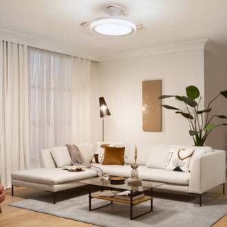 Philips LED plafondventilator Bliss, wit/wit, stil, CCT