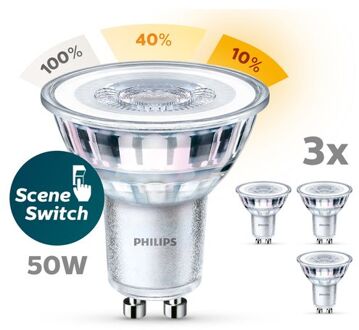 Philips LED SceneSwitch spot dimbaar (3-pack) - GU10 3,5W 355lm 2200K…