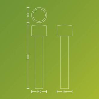 Philips LED sokkellamp Otis UE, roestvrij staal, IP44 roestvrij staal, wit