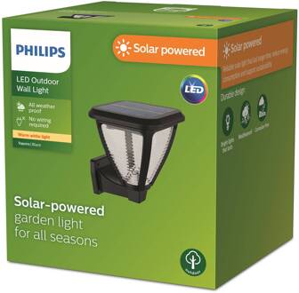 Philips LED wandlamp op zonne-energie Vapora zwart