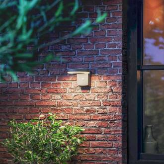 Philips LED-wandlamp op zonne-energie Zonal, Ø kop 16 cm zwart