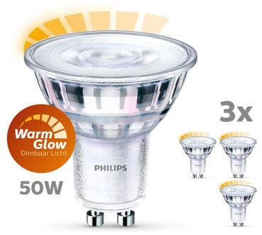 Philips LED WarmGlow spot dimbaar (3-pack) - GU10 36D 2,6W 230lm 2700…