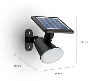 Philips LED-zonne-wandlamp Jivix, set van 2 zwart