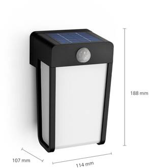 Philips LED-zonne-wandlamp Shroud, zwart/opaal, set van 2 zwart, opaalwit