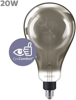 Philips Ledfilamentlamp Giant - Smoke - D16,2cm - Dimbaar - Warm Wit - E27 - 6,5w