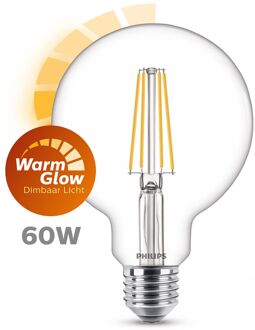 Philips Ledfilamentlamp Globe Classic - D9,5cm - Dimbaar - Warm Wit - E27 - 5,9w