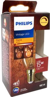 Philips Ledfilamentlamp Kaars - Amber - D3,6cm - Dimbaar - Warm Wit - E14 - 2,5w