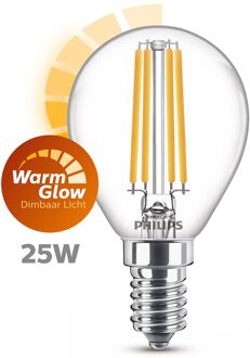 Philips Ledfilamentlamp Peertje Classic - D4,5cm - Dimbaar - Warm Wit - E14 - 2w