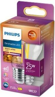 Philips Ledfilamentlamp Peertje Classic - D4,5cm - Dimbaar - Warm Wit - E27 - 2,5w