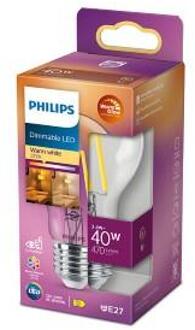 Philips Ledfilamentlamp Peertje Classic - D6cm - Dimbaar - Warm Wit - E27 - 3,4w