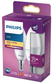 Philips Ledlamp Kaars E14 2,8w 2 Stuks