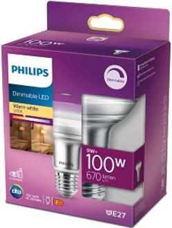 Philips Ledspot Reflector - Dimbaar - Warm Wit - E27 - 9w
