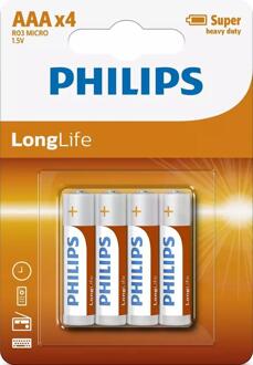 Philips LongLife Batterij AAA 4-pack