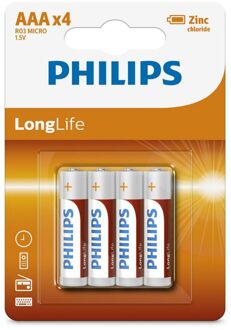 Philips LongLife Batterij AAA 4-pack